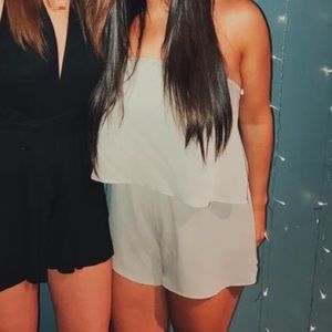 Light green strapless romper